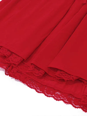 Trim Lace Bandage Big Swing Dating Mini&Short Dresses