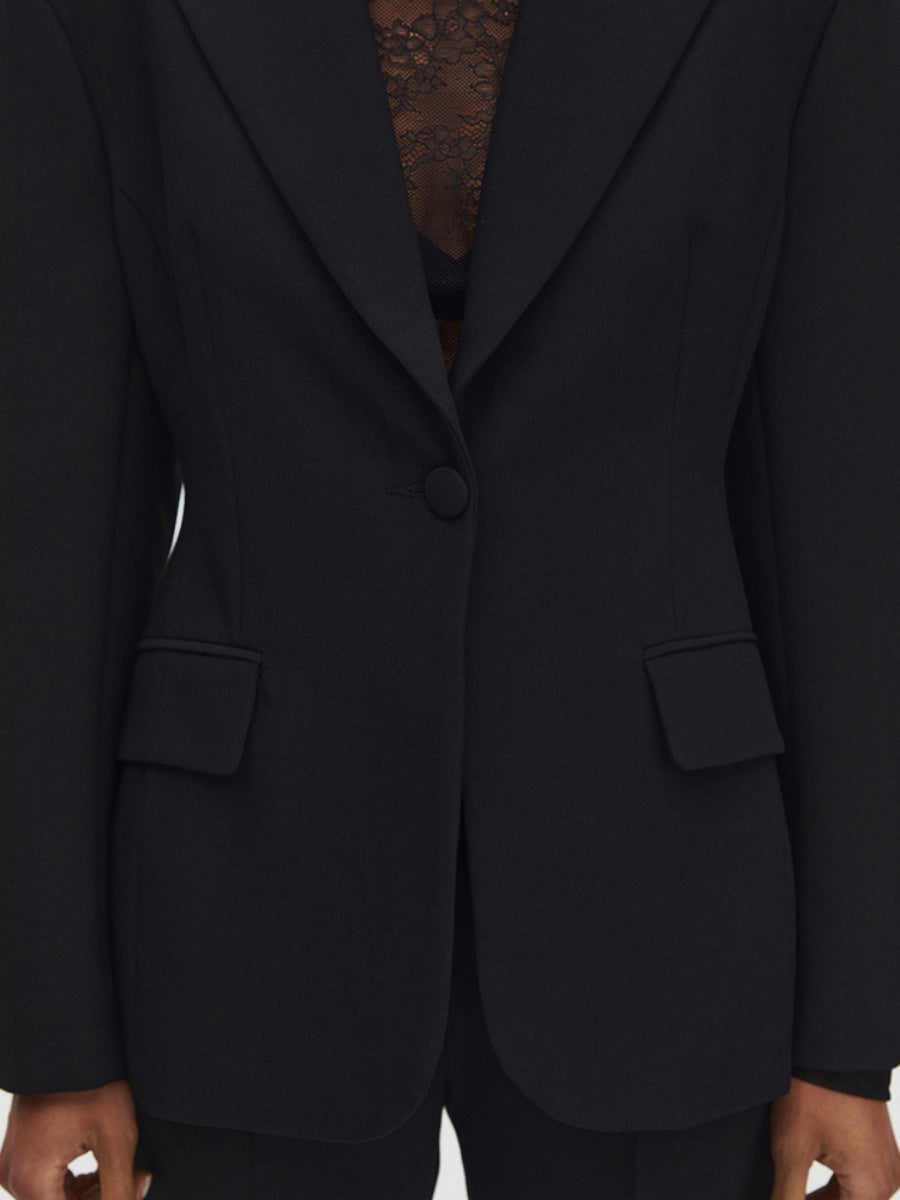 Black Waist-cinching Blazers