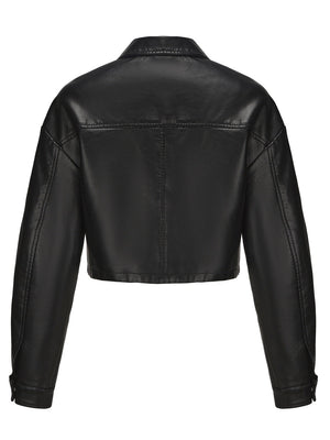 Single-breasted Pocket Lapel Short Trucker Jackets