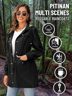 Mid-length Lightweight Raincoat Water Proof Mountain Climbing Outdoor Windproof Detachable Hood Trench Coats