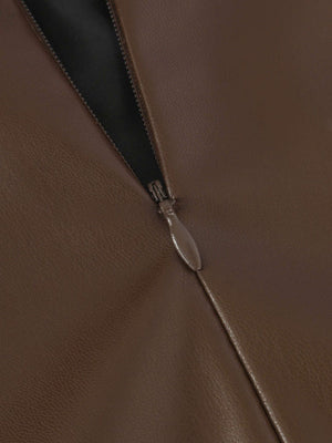 Slit High Waist Zipper Slim Fit Hip Leather Skirts