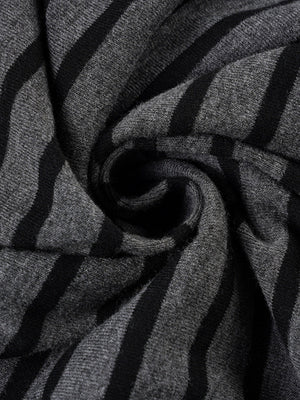 One Shoulder Long Sleeve Splicing Stripes 2-piece Sets