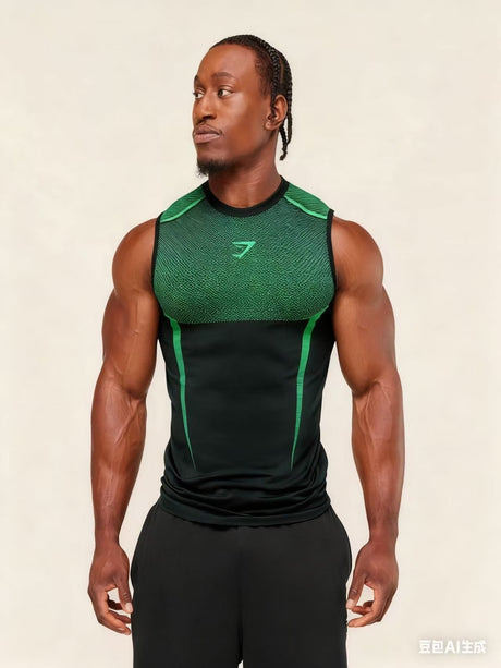 GYMSHARK Fitness Stretch Breathable Tight Tank Tops