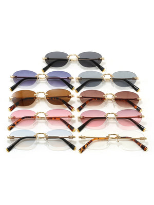 Oval Retro Frameless Sunglasses