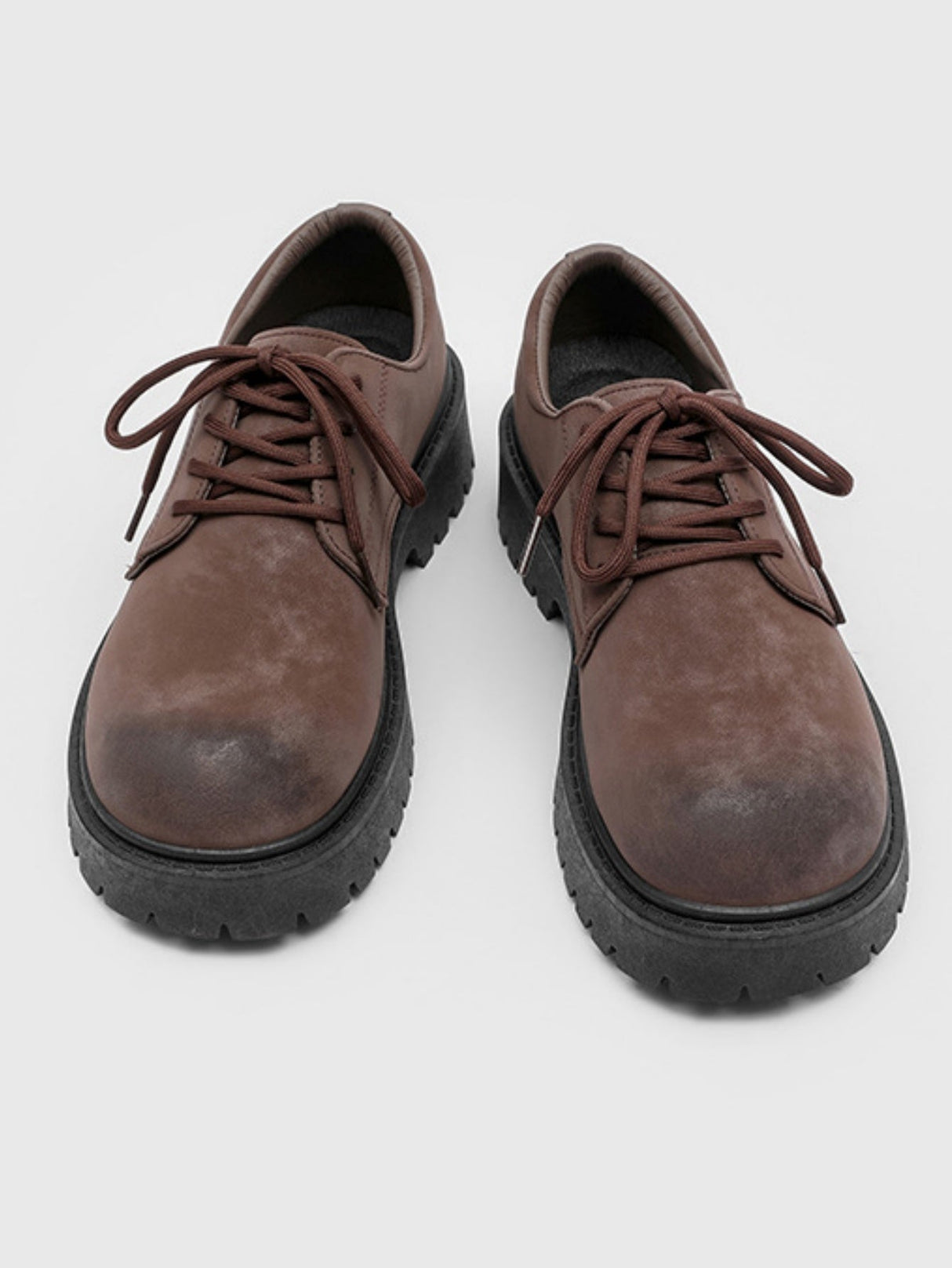 Chaussures Derby à plateforme style rétro vieilli