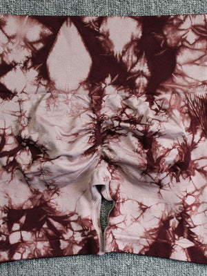 Seamless Tie-dye High-waisted, Tummy-flattening, And Butt-lifting Yoga Shorts