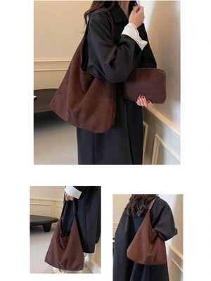 Large Capacity Suede Shoulder Bag