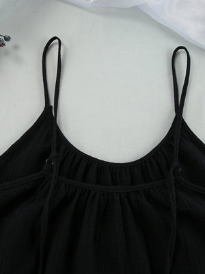 100% Cotton Temperament Camisoles Loose-fit Home Vacation Mini&Short Dresses