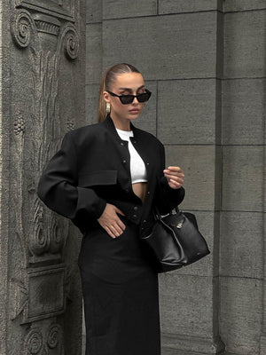 Liber Autumn Women's Baseball uniform Solid Color Jackets