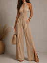 V-neck Lace Stitching Temperament Grace Pants Jumpsuits
