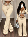String Decoration Rhinestones Buttock Lift Bell-bottoms Stretch Pants