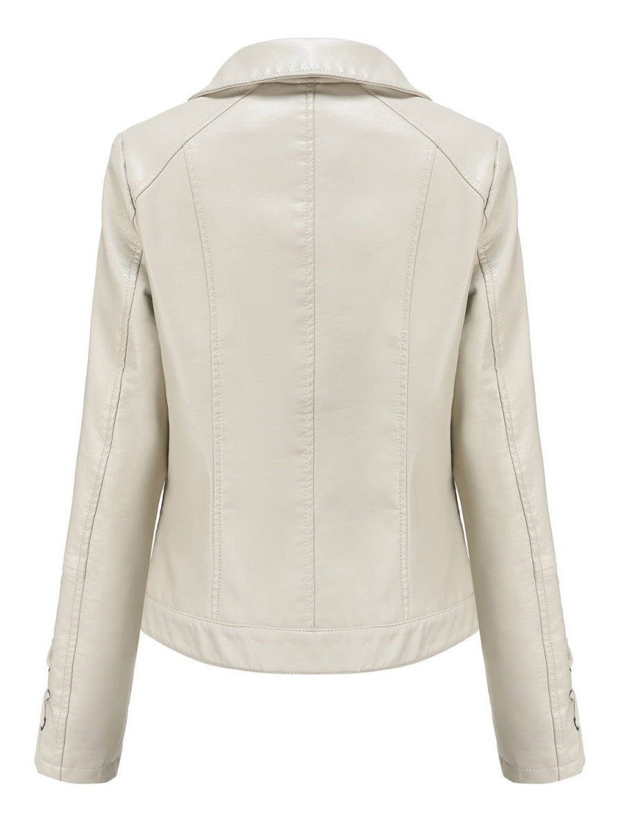 Weaving Bandage Leisure Leather Jacket