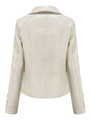 Weaving Bandage Leisure Leather Jacket