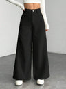 High Waist Loose Slimming Solid Color Wide Leg Pants