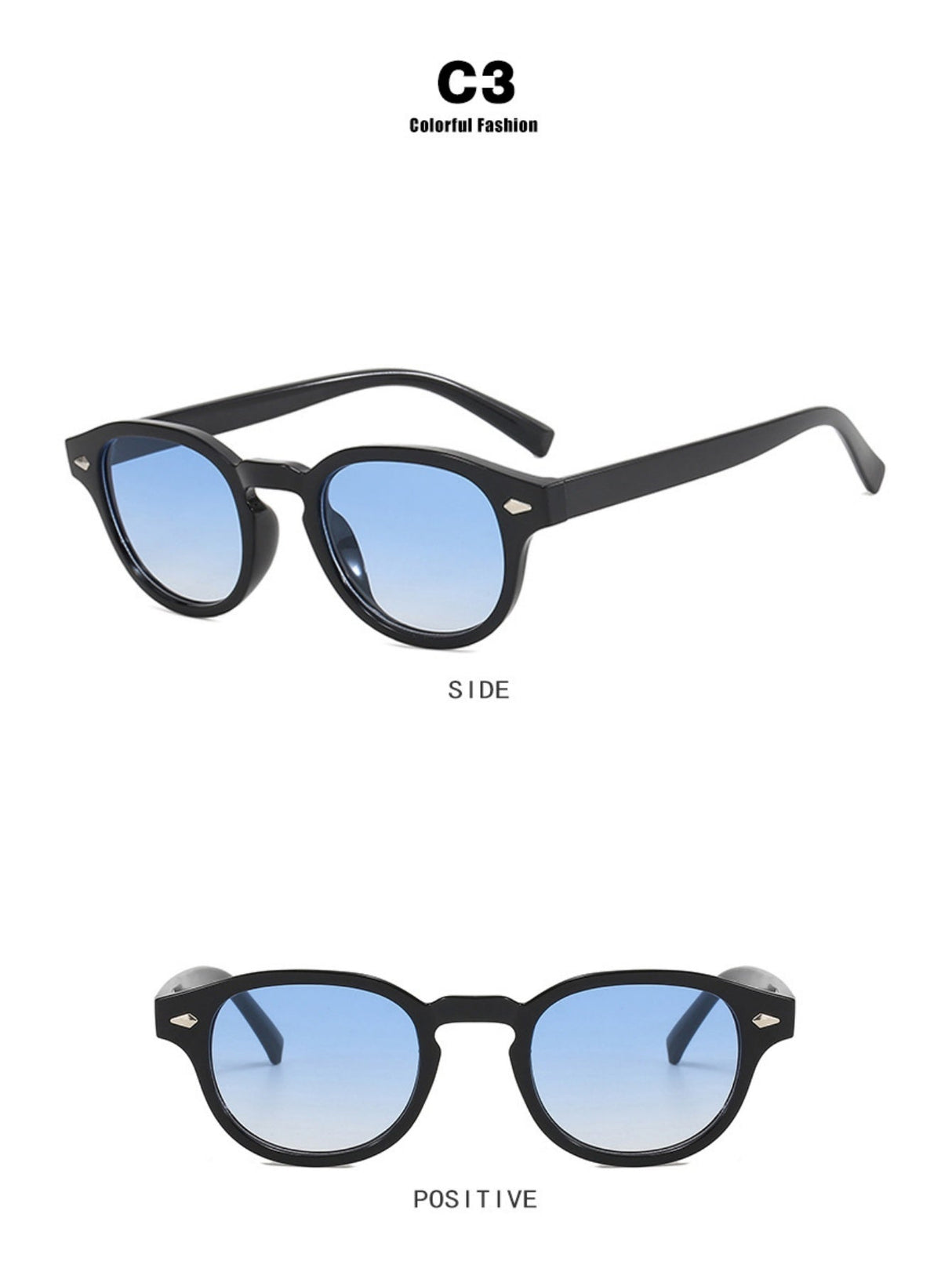 Riveted Arrow Small Frame Oval Sunglasses