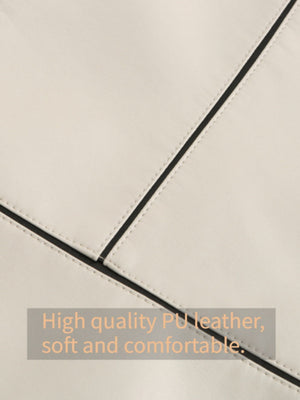 PU Leather Contrasting Colors Short Jacket