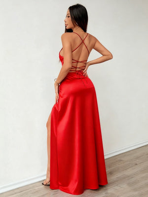 Camisoles Satin Slit Maxi Dresses
