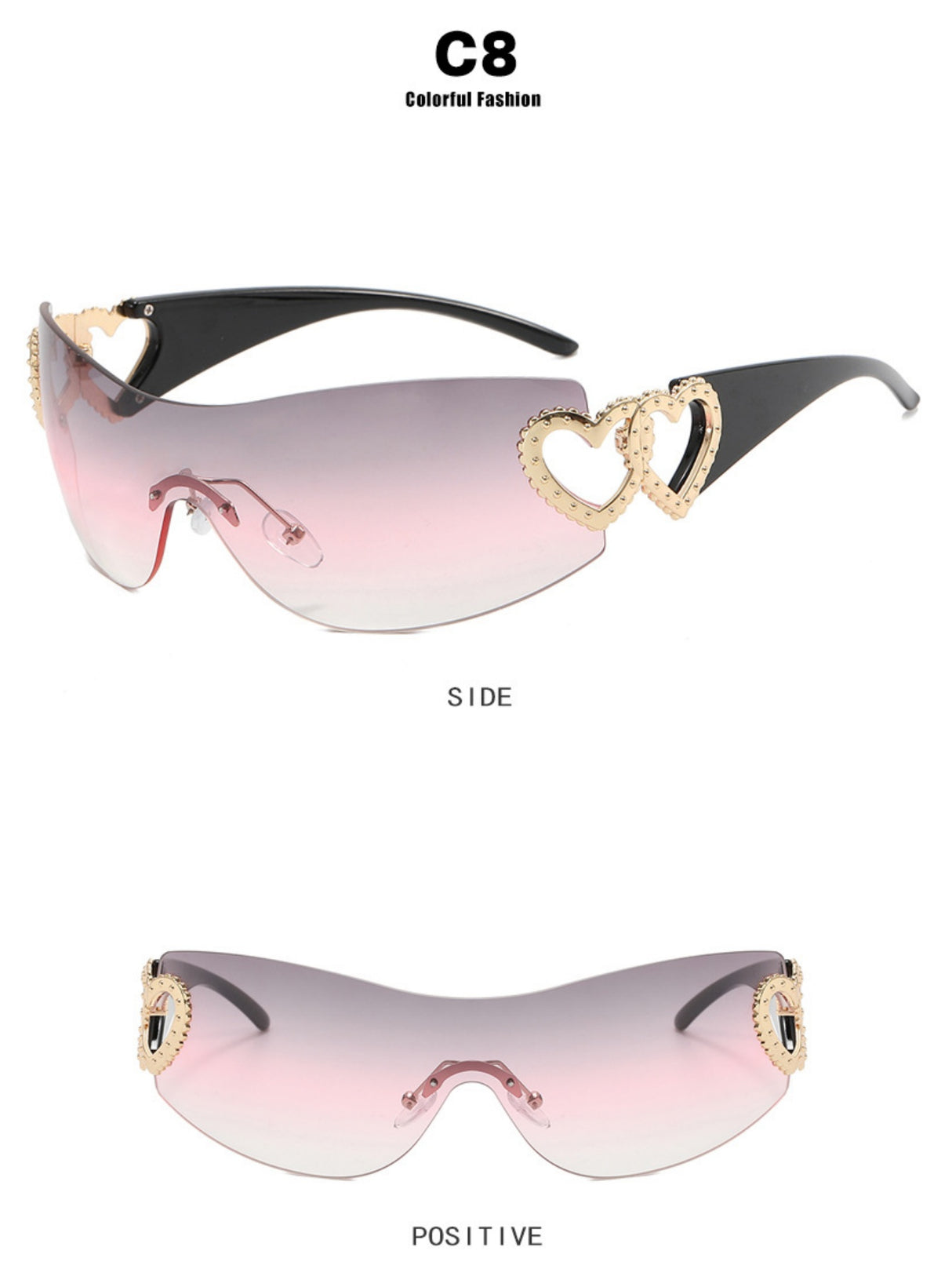 Heart-shaped Frameless Fashion Glasses