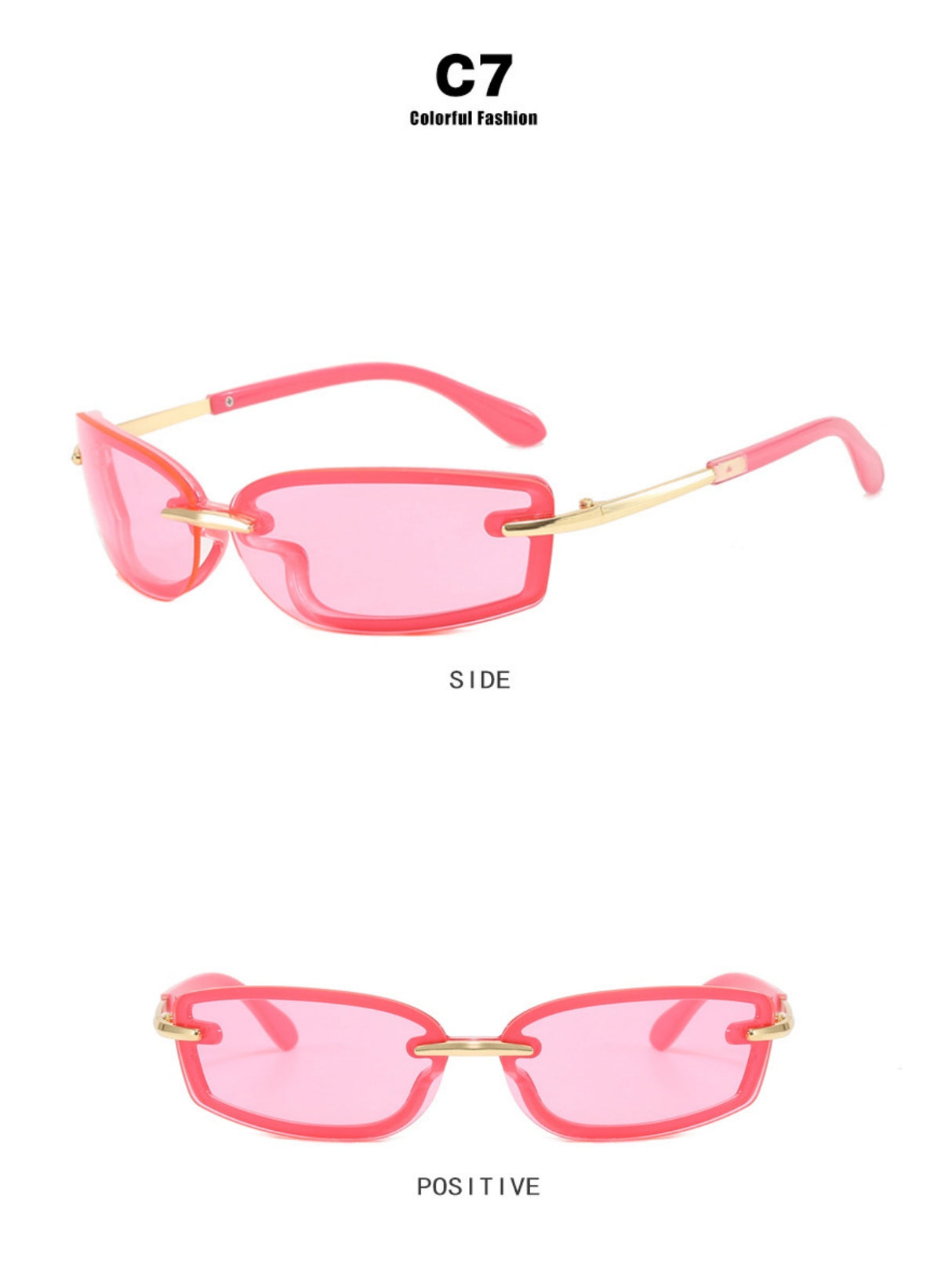 Frameless Square Sunglasses