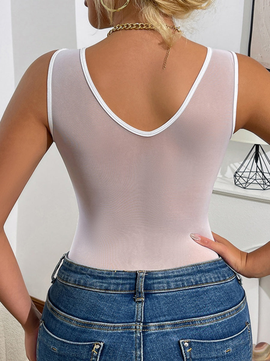 Lace Trim Hollow Bodysuits