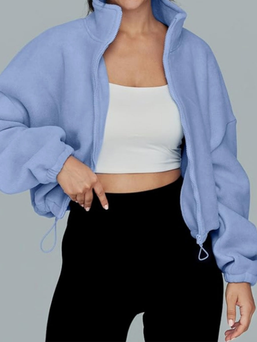 Liber Autumn Women's Zipper Solid Color Sweatshirts&Hoodies