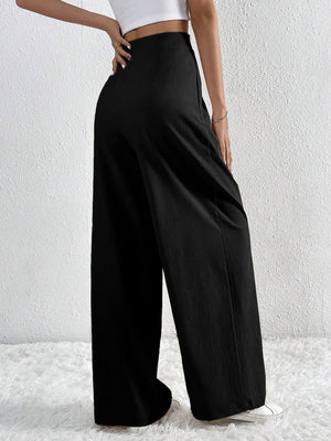 Pleated Casual Wide-Leg Trousers