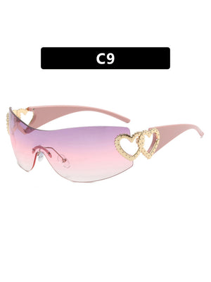 Heart-shaped Frameless Fashion Glasses