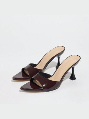 Embossed High-heeled Sandals