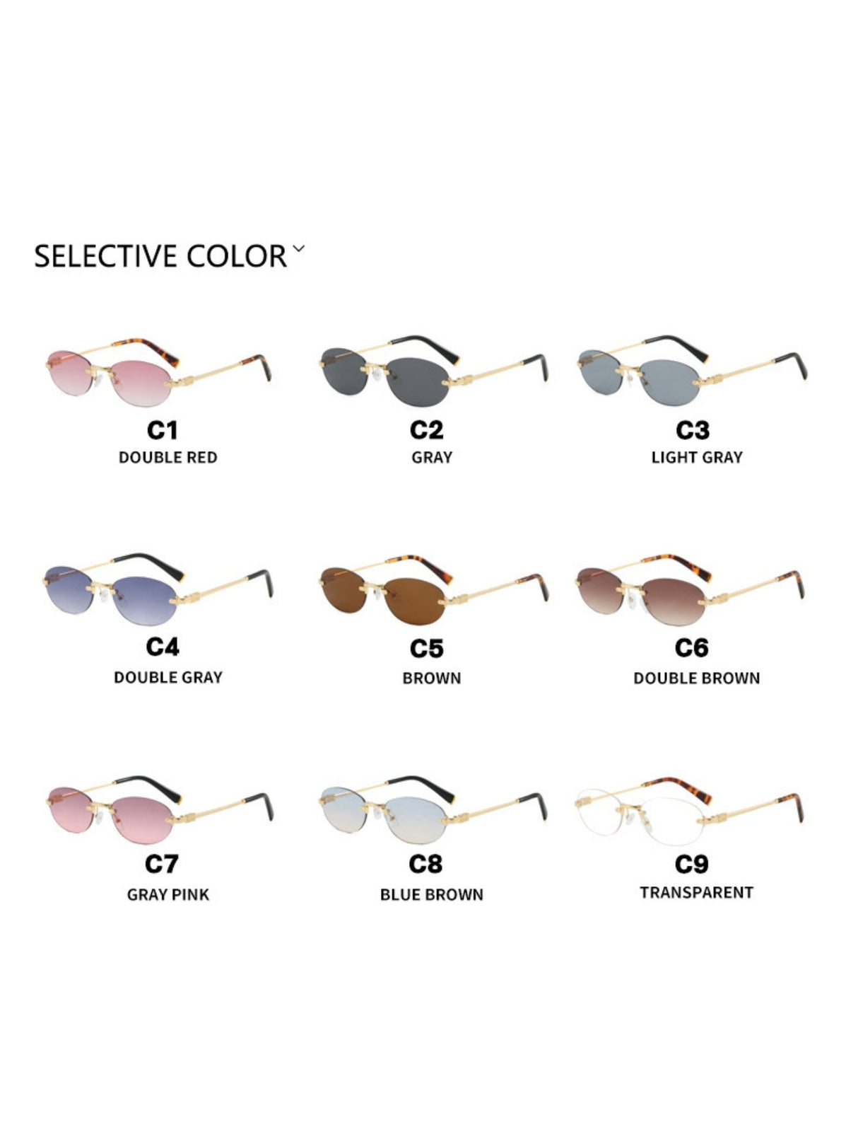 Oval Retro Frameless Sunglasses