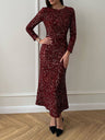 Slim Fit Velvet Sequins Long Sleeve Maxi Dresses