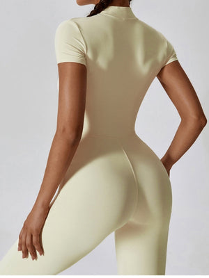 Short-sleeved High Elastic Waist Slimming And Shaping Yoga Fitness Outdoor Jumpsuits/pants