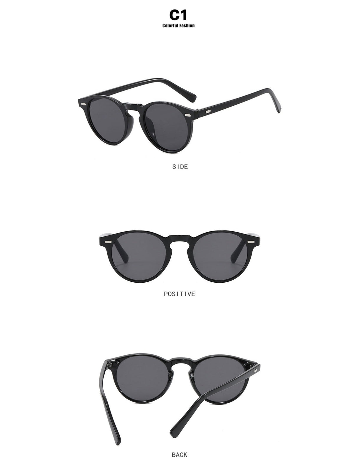 Lunettes de soleil rondes au style rétro minimaliste
