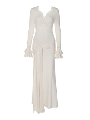 Women's Lace stitching V-neck Maxi Dresses