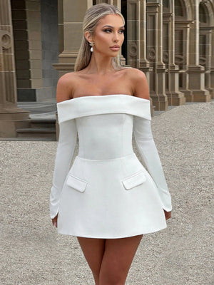 Liber Autumn Women's Off Shoulder Mini&Short Dresses
