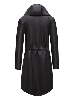 Leisure Water Proof Striped Lining Straight Zipper Hooded Jackets