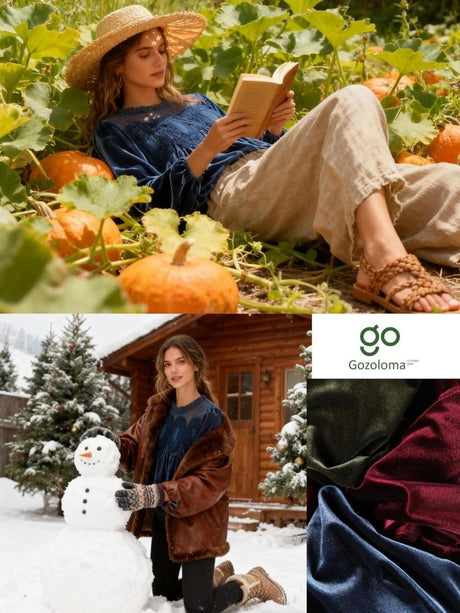 Velvet Commuting Splicing Pleats Long Sleeve Loose-fit T-shirts