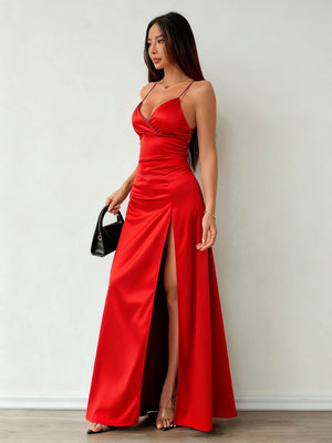 Camisoles Satin Slit Maxi Dresses