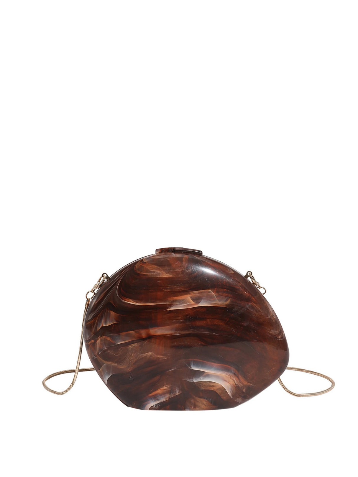 Oval Acrylic Seashell Evening Crossbody Bag