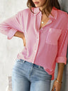 Loose-fit Long Sleeve Stripes Stripes Shirts