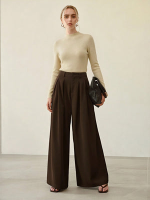 100% Merino Cotton & Wool Seamless Turtleneck Sweater