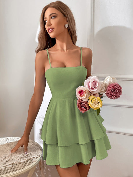 Pure Cotton Backless Bow Tie Mini&Short Dresses