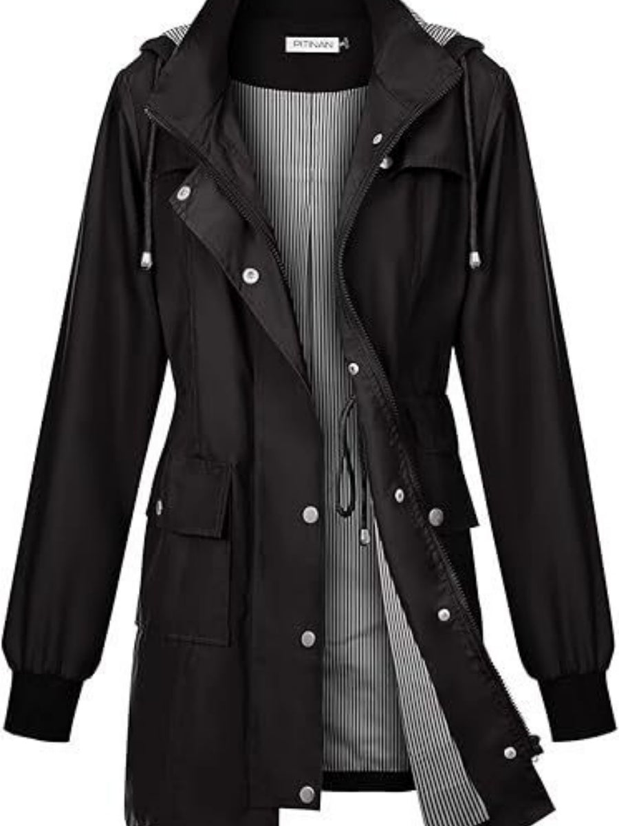 Mid-length Lightweight Raincoat Water Proof Mountain Climbing Outdoor Windproof Detachable Hood Trench Coats