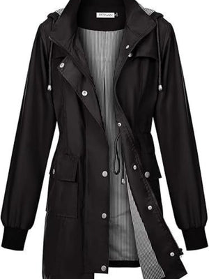 Mid-length Lightweight Raincoat Water Proof Mountain Climbing Outdoor Windproof Detachable Hood Trench Coats