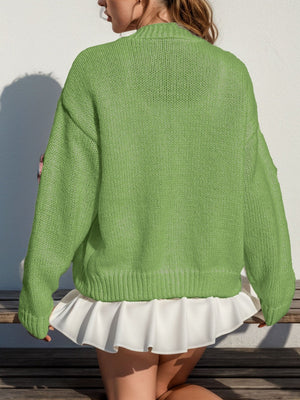 Macaron-colored 3D flowers Cardigans