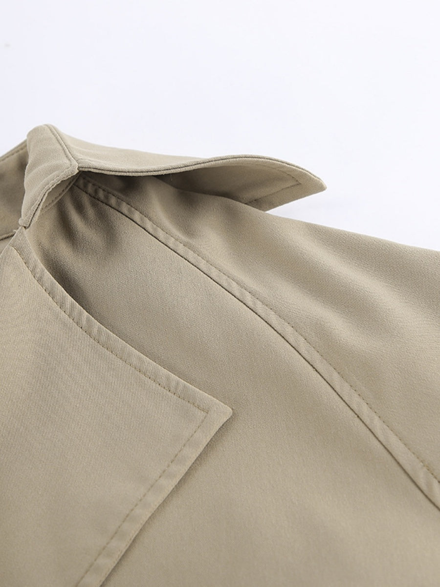 Liber Autumn Women's Pocket Solid Color Trench Coats