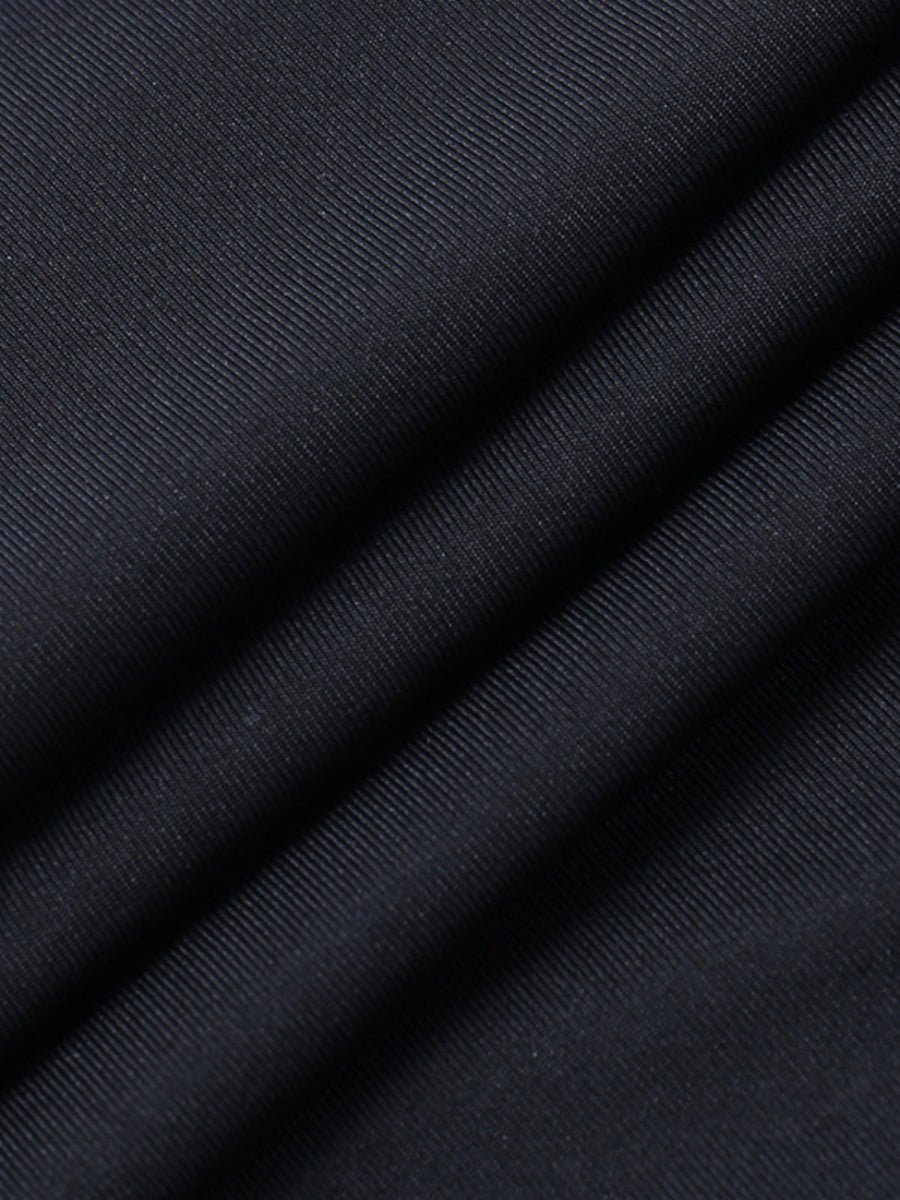 Hollow Lace Black Slightly Flared Pants