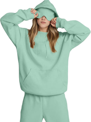 Liber Summer Women's Pocket Solid Color Sweatshirts&Hoodies