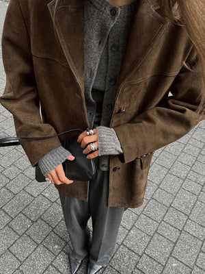 Liber Autumn Women's Buttons Suede Jackets