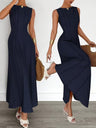 Sleeveless Temperament Gathering Grace Maxi Dresses