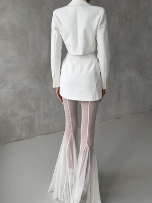 Mesh Stretch Bell-bottoms INS Loose Pants